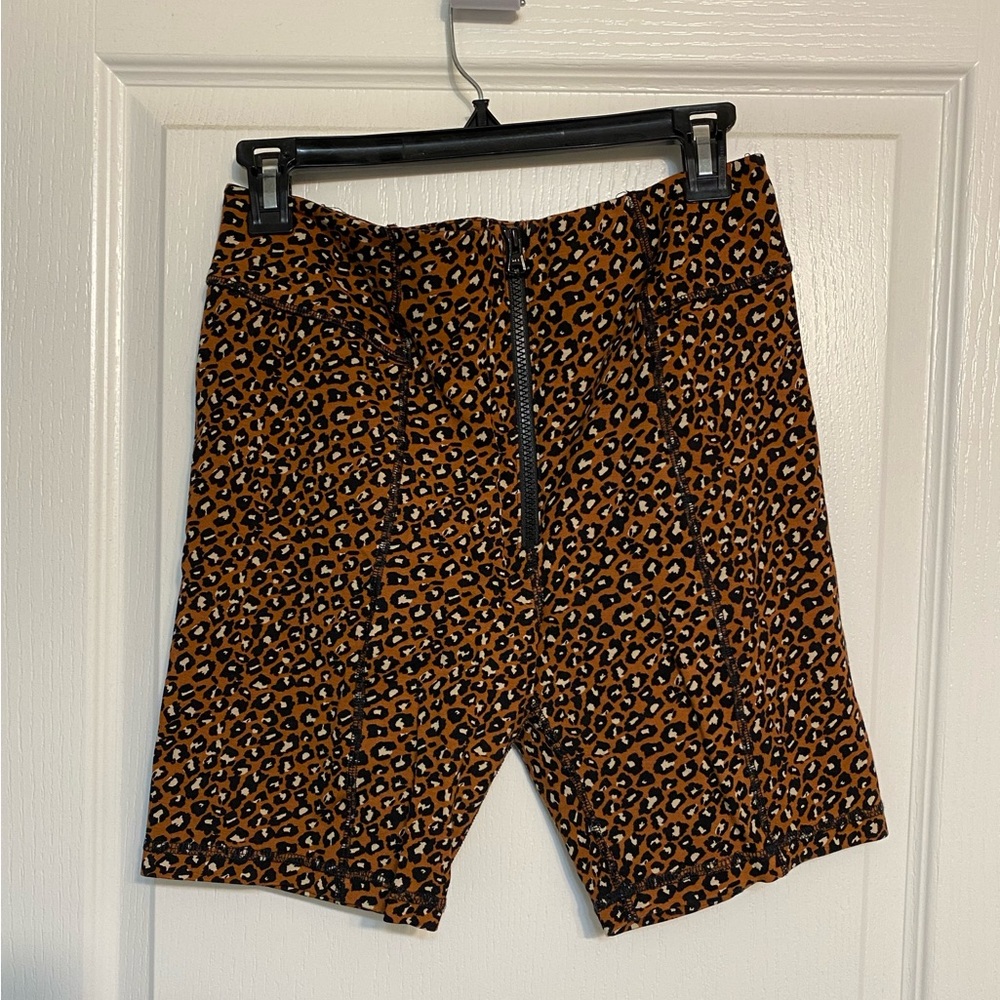 Free people Leopard bike shorts